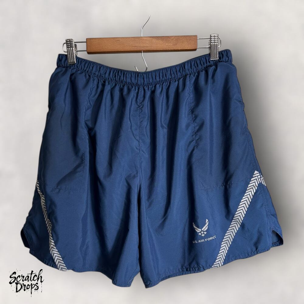 US Air Force Men's Running Shorts XL Blue Athletic Military Training Waist 31